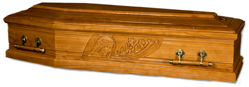 Head of Christ Solid Oak Coffin